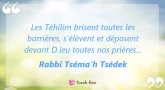 Perle du jour : Les Téhilim brisent toutes les barrières... (Rabbi Tséma'h Tsédek)