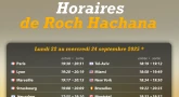 Horaires de Roch Hachana