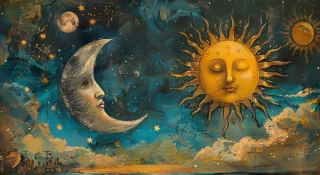 Le face-à-face homme/femme : le soleil et la lune...