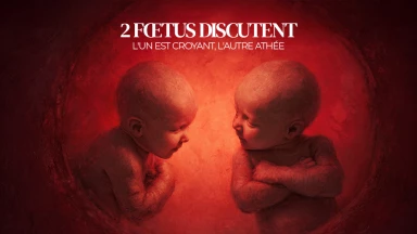 2 fœtus discutent : l'un est croyant, l'autre athée