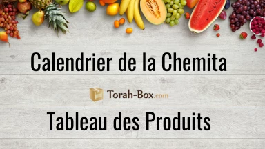 Calendrier de la Chémita 5782 - Tableau des Produits