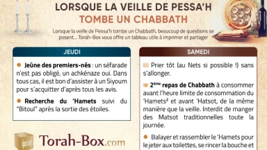Tableau Récapitulatif Exceptionnel - Comment Gérer Chabbath Juste Avant Pessa'h