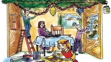 La décoration de Papa dans la Soucca