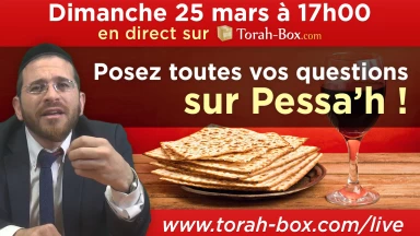Direct-Live sur Pessa'h : Dimanche 17h avec Rav Ankri