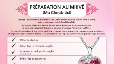 [Imprimer] Check-list des préparatifs au Mikvé (femmes)