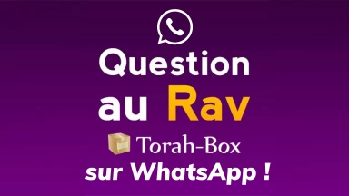 Nouveau : posez votre question à un rabbin de Torah-Box sur WhatsApp !