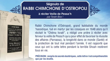 Ségoula : la Lettre de Rabbi Chimchone d'Ostropoli