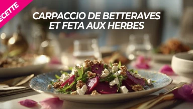 Recette : Carpaccio de betteraves et feta aux herbes