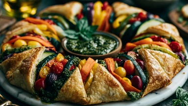 Recette : Couronne feuilletée arc-en-ciel