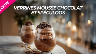 Recette : Verrines mousse chocolat et spéculoos