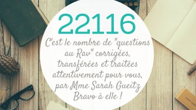 22116 questions au Rav traitées par Mme Gueitz !