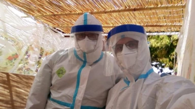 Une Soucca réservée aux patients atteints du Covid-19 dans un hôpital en Israël