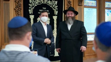 Le président ukrainien en déplacement dans un Beth ‘Habad