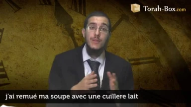 J'ai remué ma soupe de viande avec une cuillère de lait