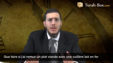 J'ai remué un plat de viande avec une cuillère de lait en fer...