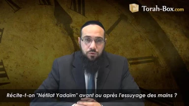 Récite-t-on "Nétilat Yadaïm" avant ou après l'essuyage des mains ?