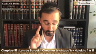 Lois de Baroukh Chéamar à Ichtaba'h (Halakha 1 à 11)