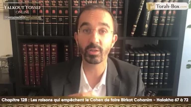 Les raisons qui empêchent le Cohen de faire Birkat Cohanim (Halakha 67 à 72)
