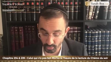 Celui qui n'a pas fait Min'ha & L'heure de la lecture du Chéma' du soir