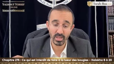 Ce qui est interdit de faire à la lueur des bougies (Halakha 8 à 20)