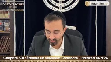 Etendre un vêtement Chabbath (Halakha 84 à 94)