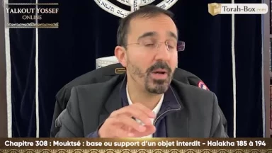 Mouktsé (base ou support d'un objet interdit) (Halakha 185 à 194)