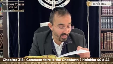 Comment faire le thé Chabbath ? (Halakha 40 à 44)