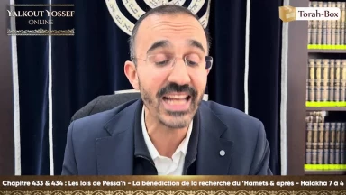 Les lois de Pessa'h - La bénédiction de la recherche du ’Hamets & après - Halakha 7 à 4