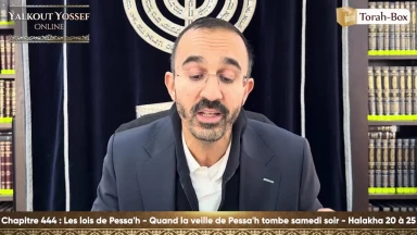 Les lois de Pessa'h - Quand la veille de Pessa'h tombe samedi soir (Halakha 20 à 25)