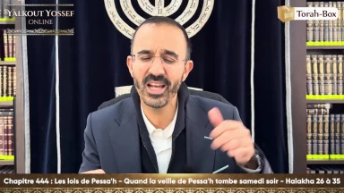 Les lois de Pessa'h - Quand la veille de Pessa'h tombe samedi soir (Halakha 26 à 35)