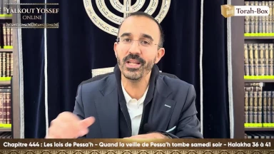 Les lois de Pessa'h - Quand la veille de Pessa'h tombe samedi soir (Halakha 36 à 41)