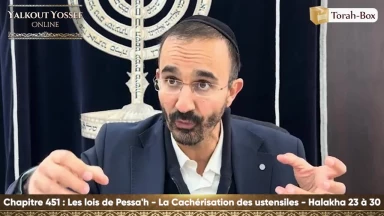 Les lois de Pessa'h - La Cachérisation des ustensiles (Halakha 23 à 30)