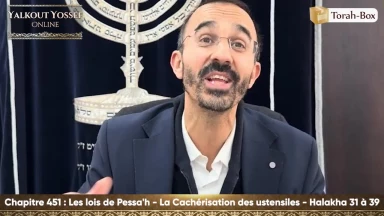Les lois de Pessa'h - La Cachérisation des ustensiles (Halakha 31 à 39)