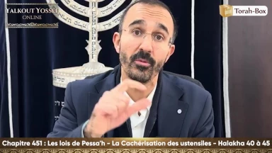 Les lois de Pessa'h - La Cachérisation des ustensiles (Halakha 40 à 45)