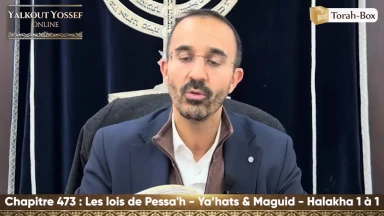Les lois de Pessa'h - Ya’hats & Maguid (Halakha 1 à 1)