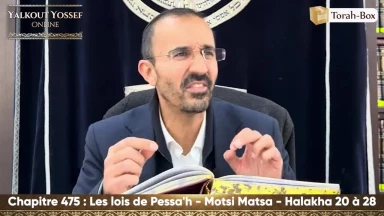 Les lois de Pessa'h - Motsi Matsa (Halakha 20 à 28)