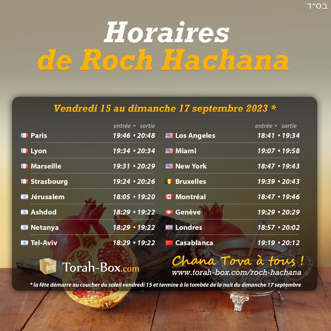 Horaires De Roch Hachana