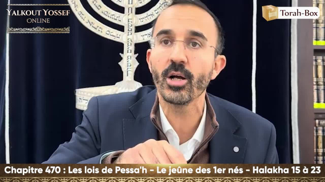 Les lois de Pessa'h - Le jeûne des 1er nés (Halakha 15 à 23)