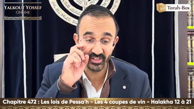 Les lois de Pessa'h - Les 4 coupes de vin (Halakha 12 à 21)