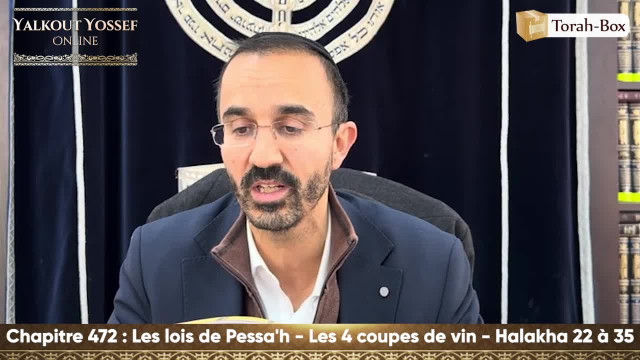 Les lois de Pessa'h - Les 4 coupes de vin (Halakha 22 à 35)