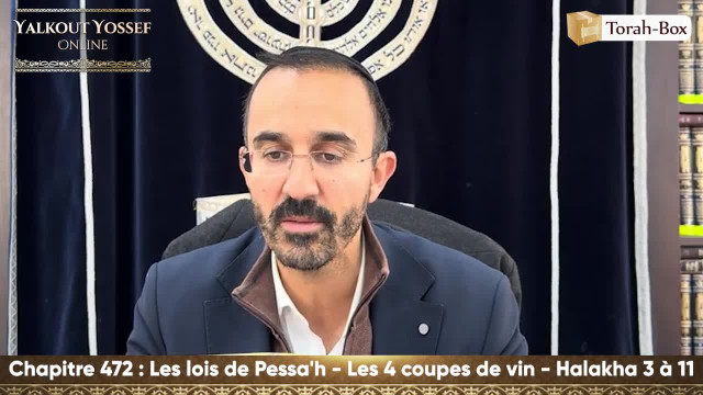 Les lois de Pessa'h - Les 4 coupes de vin (Halakha 3 à 11)