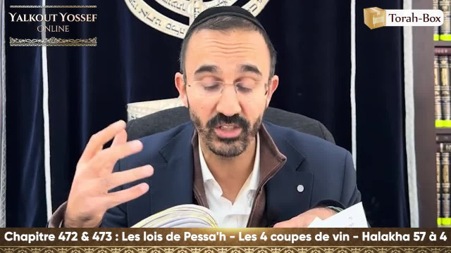 Les lois de Pessa'h - Les 4 coupes de vin (Halakha 57 à 4)