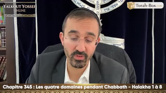 Les quatre domaines pendant Chabbath (Halakha 1 à 8)