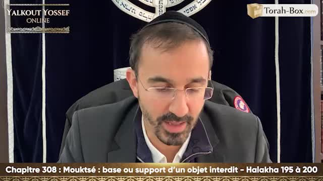 Mouktsé (base ou support d'un objet interdit) (Halakha 195 à 200)