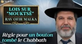 Lois sur Mouktsé - Règle pour un bouton tombé le Chabbath