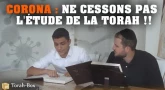 Corona : ne cessons pas l'étude de la Torah !!!