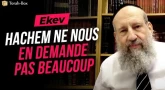 Le Message de la Paracha - Ekev : Hachem ne nous en demande pas beaucoup
