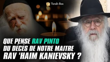Lorsque Rav Pinto s'exprime au sujet de notre maître Rabbi 'Haim Kanievsky