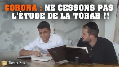 Corona : ne cessons pas l'étude de la Torah !!!