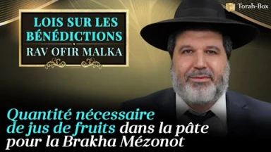 Quantité nécessaire de jus de fruits dans la pâte pour la Brakha Mézonot